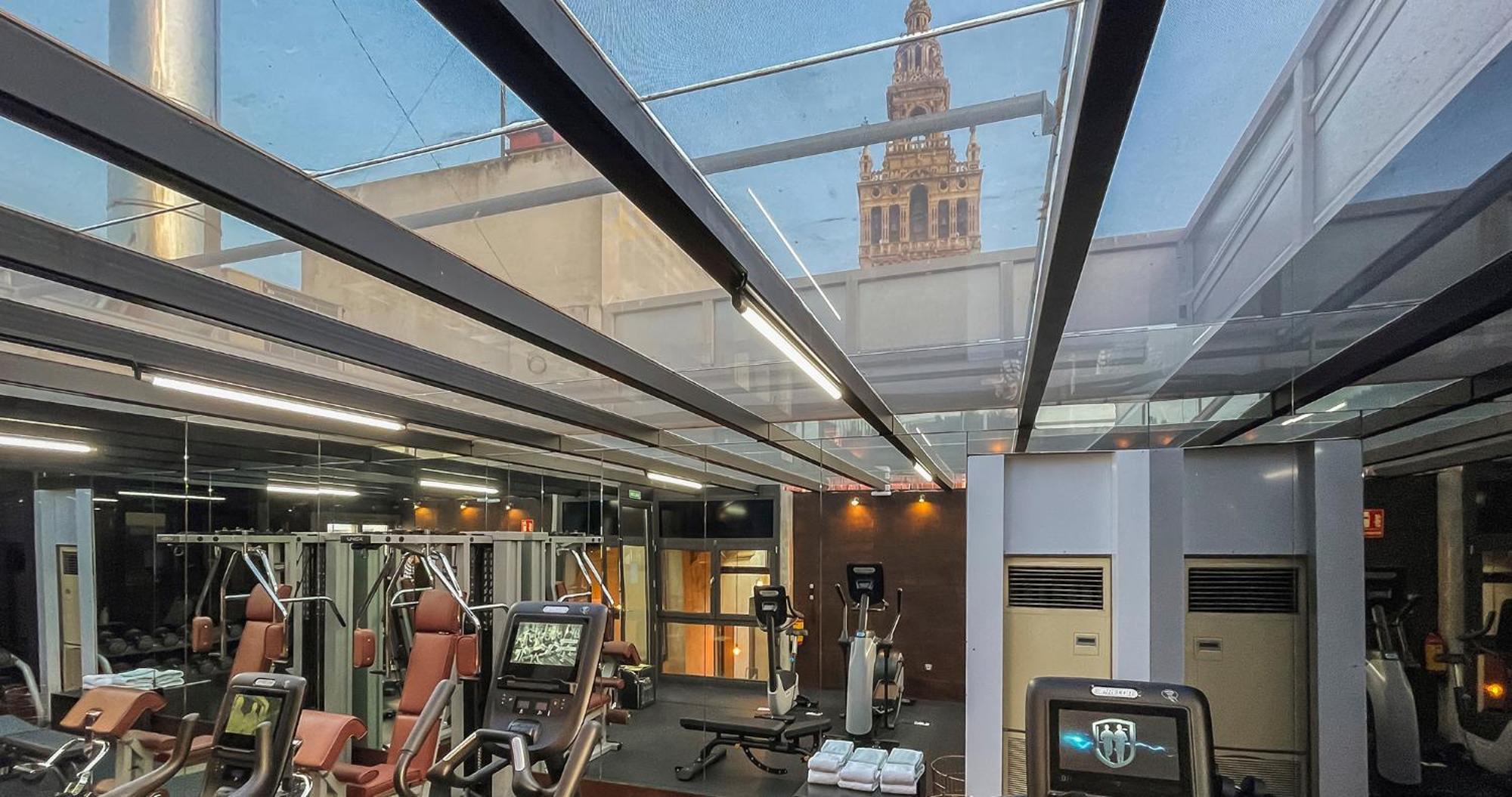 Eme カテドラル ホテル セビリア エクステリア 写真 The gym at the hotel